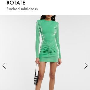 Rotate Green Ruched Mini Dress